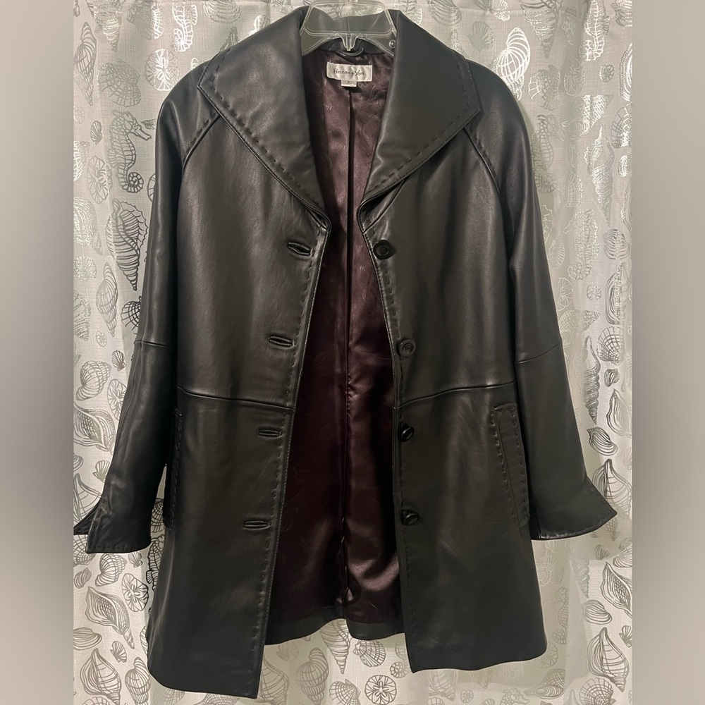 Preston & York Black Lamb Skin Leather Jacket women’s small